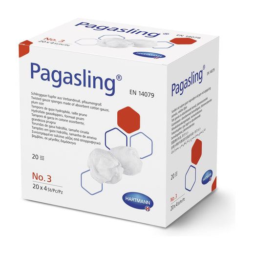 Pagasling Mulltupfer steril Größe 3, Packung mit 20 × 4 Stück