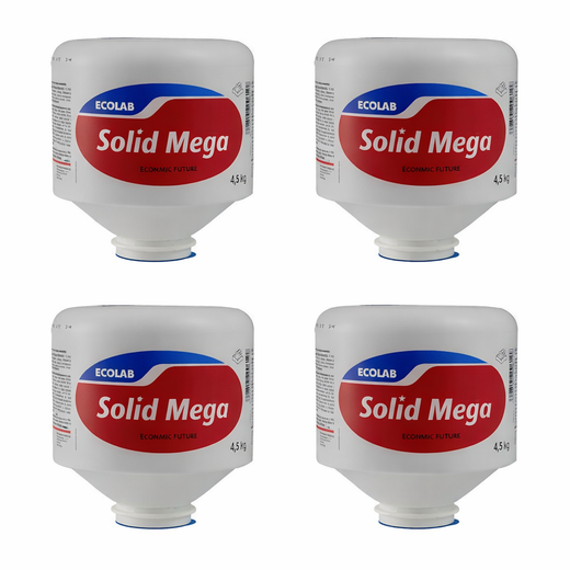 Ecolab Solid Mega 4 x 4,5kg SMG18, Blockförmiges Maschinenspülmittel mit Aktivchlor
