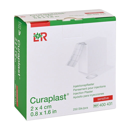Curaplast sensitive Injektionspflaster 2 × 4 cm, Spenderbox mit 250 Stück