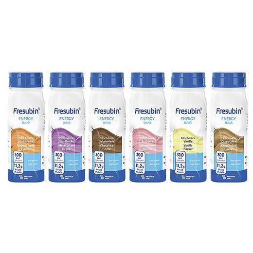 Fresubin Energy Drink 200 ml Trinkflaschen in sechs Geschmacksrichtungen