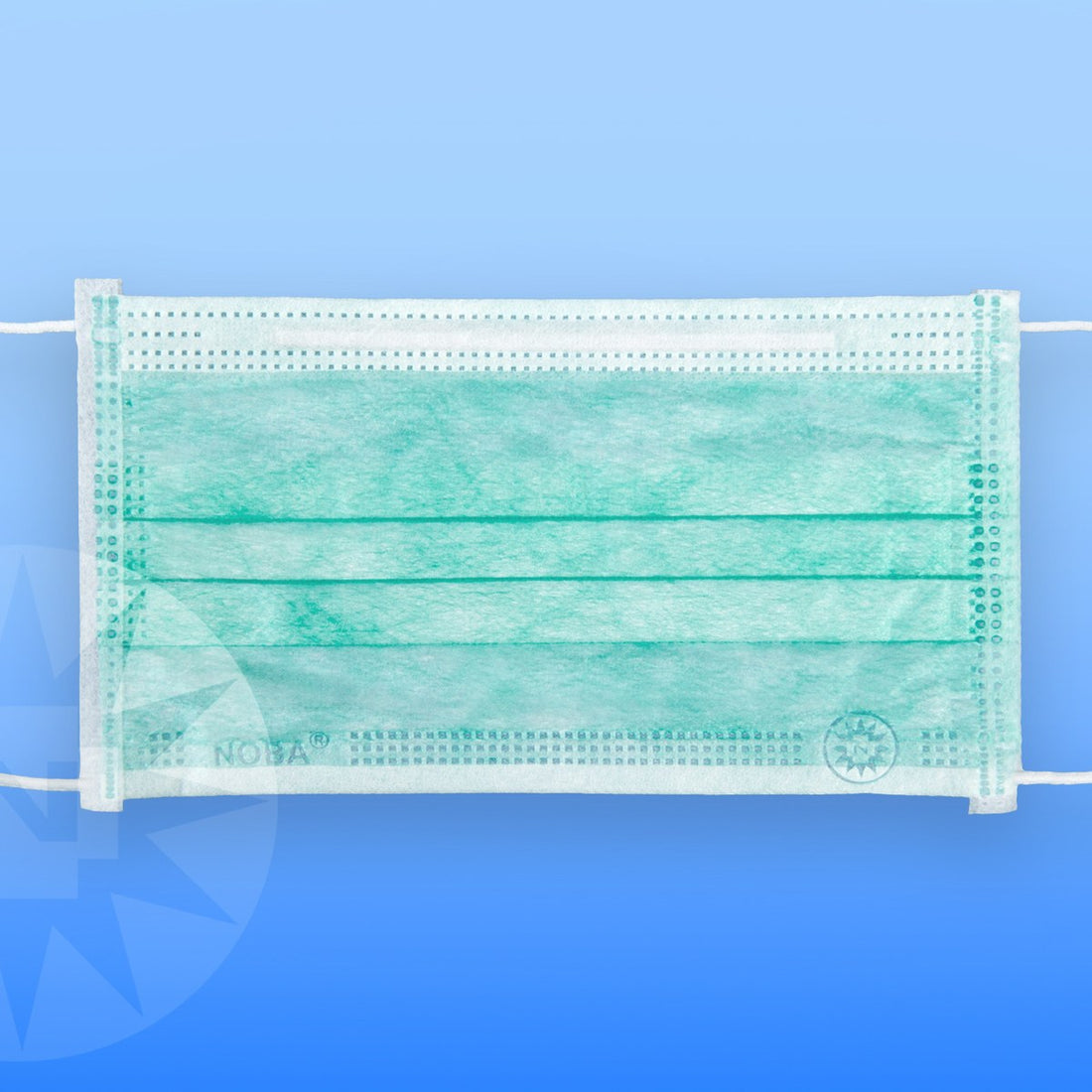 NOBA OP-Maske grün mit elastischen Ohrschlaufen, 3-lagig Typ II