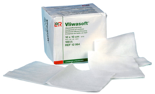 Vliwasoft Vlieskompressen, usteril, 10 x 10cm, 4-lagig, Mengeneinheit: 100 Stück